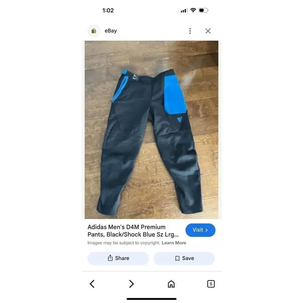 Adidas Men’s Sportswear Fit Training Pants Black & Blue sz S NWOT